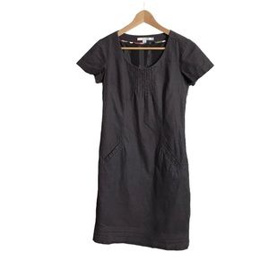 Boden Size 2‎ Brown Corduroy Short Sleeve Shift Dress Pockets Women